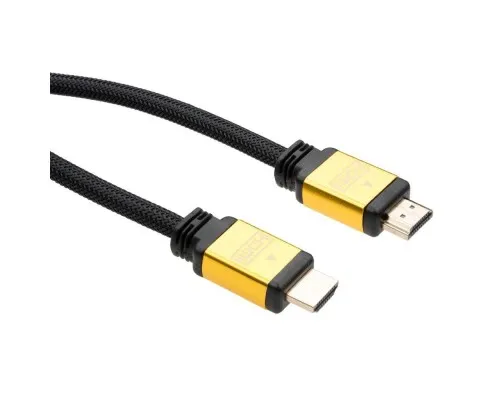 Кабель мультимедийный HDMI to HDMI 1.5 m V2.0 metal Vinga (VCPDCHDMI2VMM1.5BK)