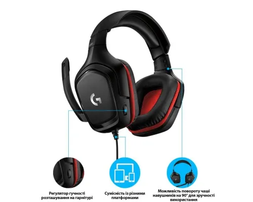 Наушники Logitech G332 Wired Gaming Headset (981-000757)