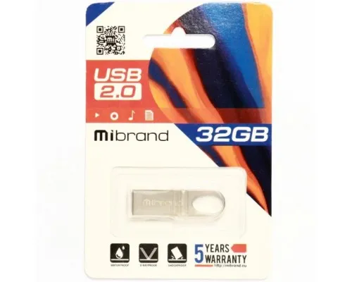 USB флеш накопитель Mibrand 32GB Irbis Silver USB 2.0 (MI2.0/IR32U3S)