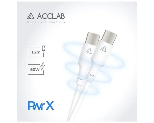 Дата кабель USB-C to USB-C 1.2m PwrX 60W ACCLAB (1283126559563)
