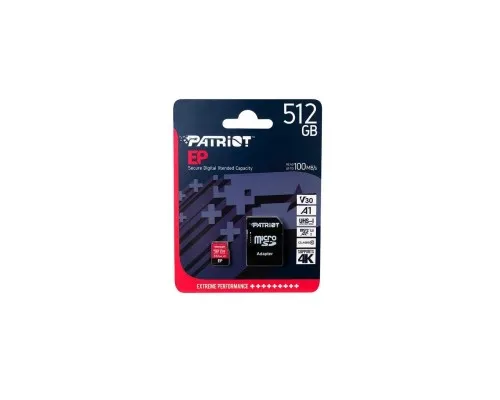 Карта памяти Patriot 512GB microSD class 10 UHS-I U3 (PEF512GEP31MCX)