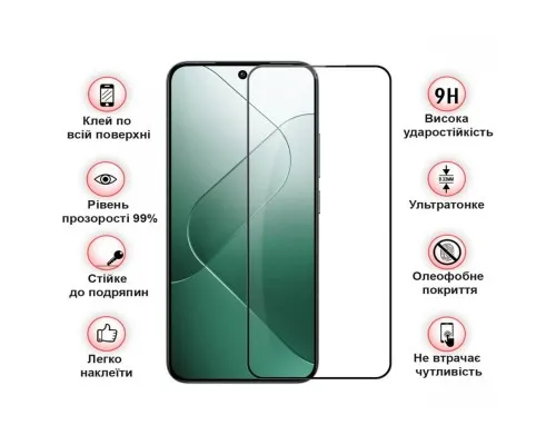 Стекло защитное BeCover Xiaomi 14 5G Black (710789)