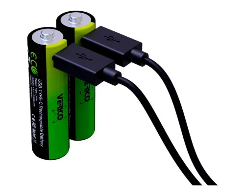 Акумулятор Verico AA USB Type-C 1700mAh 1.5V Li-ion * 2 (LoopEnergy) (1UDBT-A1WEA2-NN)