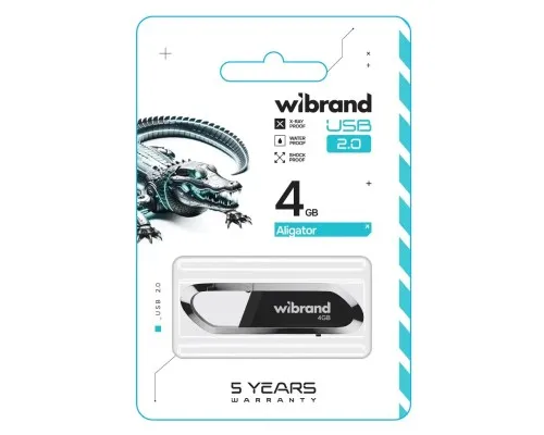 USB флеш накопичувач Wibrand 4GB Aligator Black USB 2.0 (WI2.0/AL4U7B)