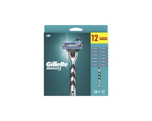 Бритва Gillette Mach3 з 12 змінними картриджами (7702018425853)