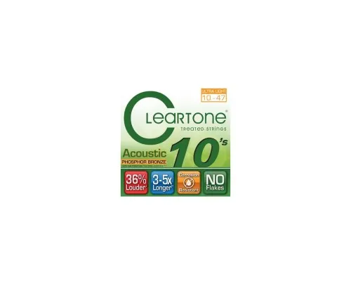 Струни для гітари Cleartone Acoustic Phosphor Bronze Ultra Light (10-47) (7410)