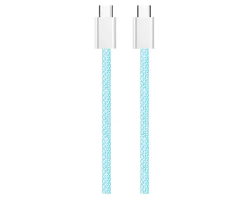 Дата кабель USB-C to USB-C 1.0m 60W 3.0А blue ColorWay (CW-CBPDCC061-BL)