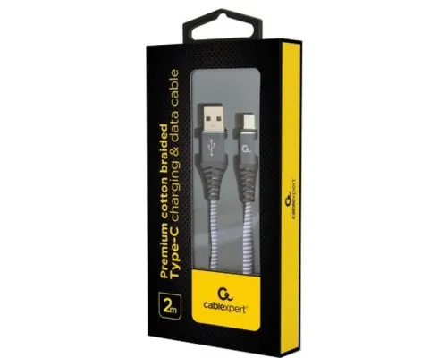 Дата кабель USB 2.0 AM to Type-C 2.0m Cablexpert (CC-USB2B-AMCM-2M-WB2)