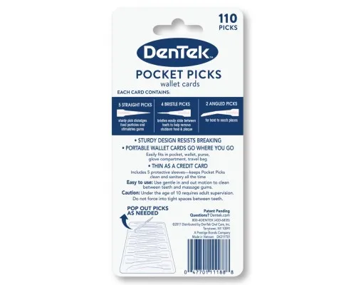 Зубочистки DenTek кишенькові 110 шт. (047701111888)