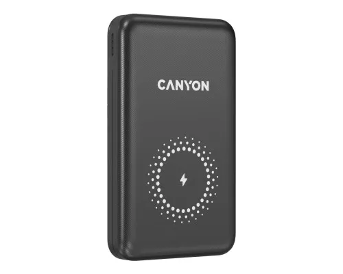 Батарея універсальна Canyon PB-1001 10000mAh, PD/18W, QC/3.0 +10W Magnet wireless charger, black (CNS-CPB1001B)
