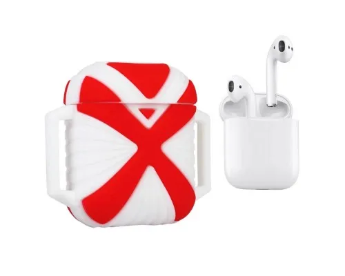 Чехол для наушников X-HuWei i-Smile для Apple AirPods IPH1443 Red+White (702334)