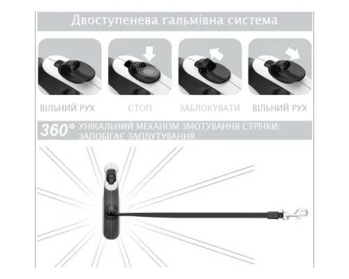 Повідок для собак WAUDOG R-leash Пончики M до 25 кг 5 м (8125-0070-01)