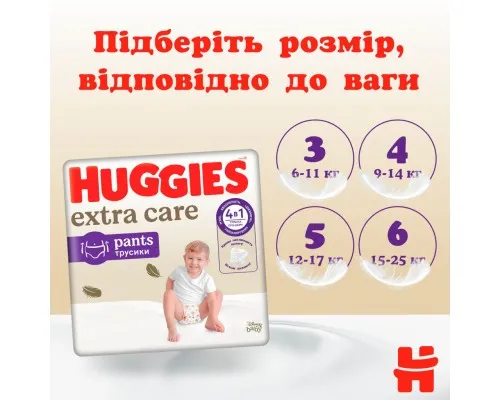 Подгузники Huggies Extra Care Размер 4 (9-14 кг) Pants Box 80 шт (5029053582405)