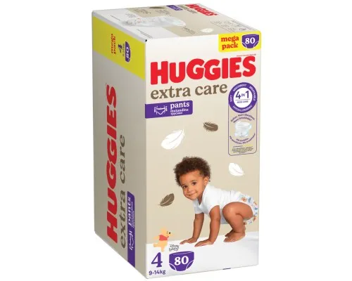 Подгузники Huggies Extra Care Размер 4 (9-14 кг) Pants Box 80 шт (5029053582405)