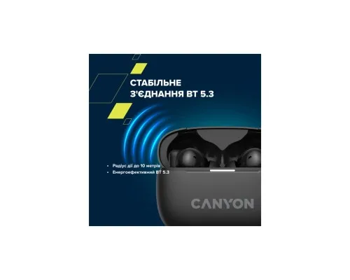 Навушники Canyon TWS-10 OnGo ANC ENC Graphite (CNS-TWS10B)