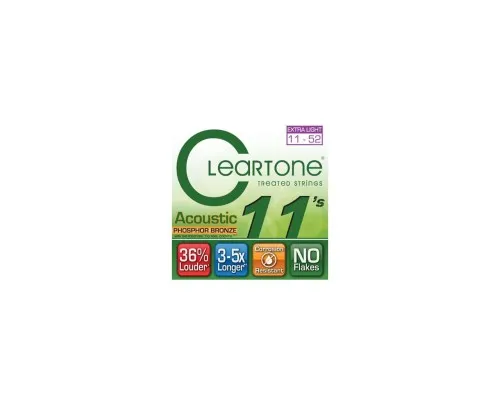 Струни для гітари Cleartone Acoustic Phosphor Bronze Extra Light (11-52) (7411)
