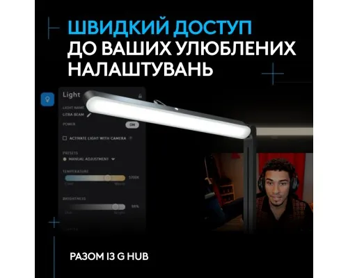 Настольная лампа Logitech Litra Beam LX Dual-Sided RGB Streaming Key Light (L946-000015)