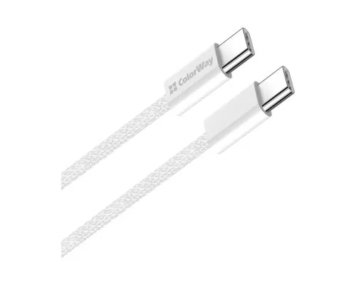 Дата кабель USB-C to USB-C 1.0m 60W 3.0А grey ColorWay (CW-CBPDCC061-GR)