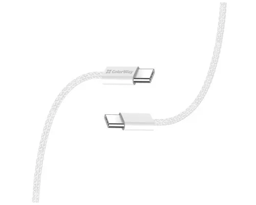 Дата кабель USB-C to USB-C 1.0m 60W 3.0А grey ColorWay (CW-CBPDCC061-GR)