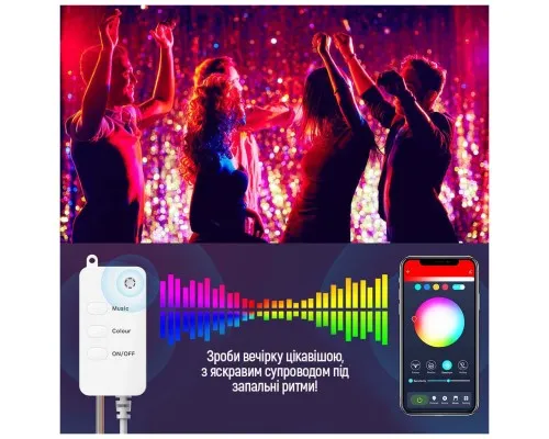 Гирлянда ColorWay Smart LED RGB WiFi+Bluetooth 10M 60LED IP65 (CW-GS-60L10UMC)