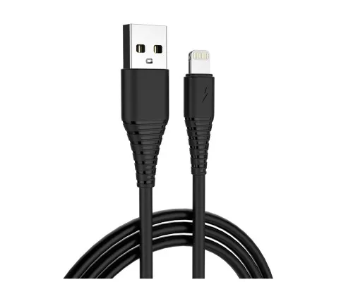 Зарядний пристрій ColorWay 1USB AUTO ID 2A (10W) black + cable Lightning (CW-CHS012CL-BK)