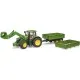 Спецтехника Bruder трактор John Deere 7R 350 с погрузчиком и прицепом (03155)