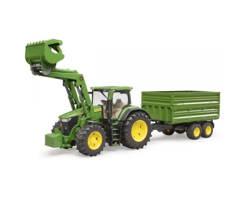 Спецтехника Bruder трактор John Deere 7R 350 с погрузчиком и прицепом (03155)