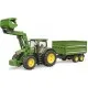 Спецтехника Bruder трактор John Deere 7R 350 с погрузчиком и прицепом (03155)