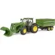 Спецтехніка Bruder трактор John Deere 7R 350 з навантажувачем та причепом (03155)