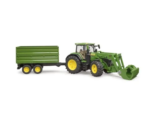 Спецтехника Bruder трактор John Deere 7R 350 с погрузчиком и прицепом (03155)