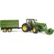 Спецтехника Bruder трактор John Deere 7R 350 с погрузчиком и прицепом (03155)