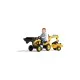 Веломобіль Falk Komatsu трактор на педалях з причепом, переднім і заднім ковшем Жовтий (2076N)