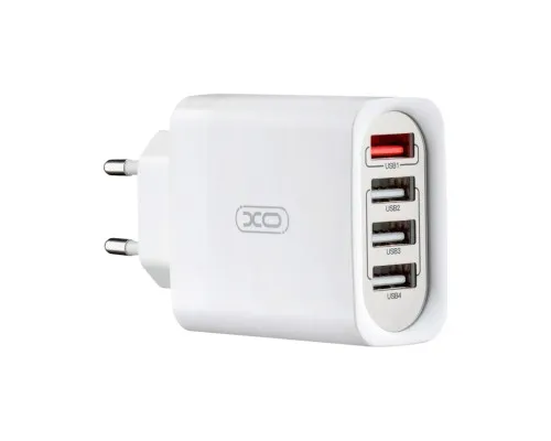 Зарядний пристрій XO L100 4USB (1USB QC3.0 + 3USB 2.4A) 18W White (XO-L100)