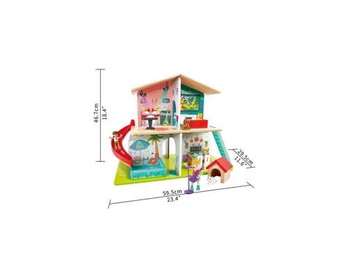 Игровой набор Hape Кукольный дом с горкой, мебелью и аксессуарами (E3411)