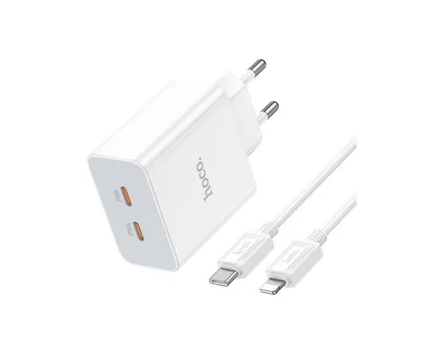 Зарядний пристрій HOCO C108A charger set (C to iP) White (6931474784445)