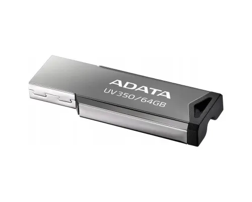USB флеш накопитель ADATA 64GB UV350 Metallic USB 3.2 (AUV350-64G-RBK)