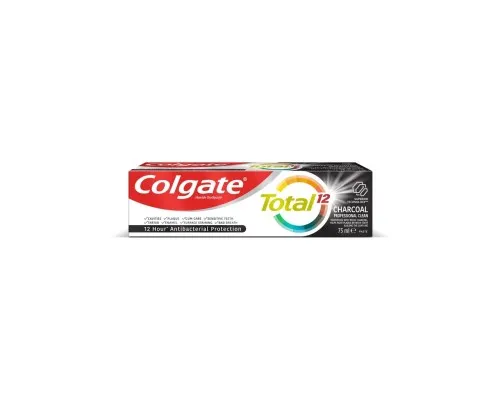 Зубна паста Colgate Total Charcoal & Clean Антибактеріальна з активованим вугіллям 75 мл (6920354829406)