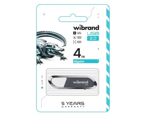 USB флеш накопитель Wibrand 4GB Aligator Grey USB 2.0 (WI2.0/AL4U7G)