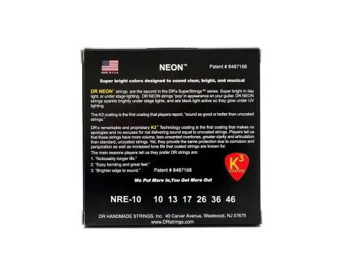 Струни для гітари DR Strings NEON Red Electric - Medium (10-46) (NRE-10)