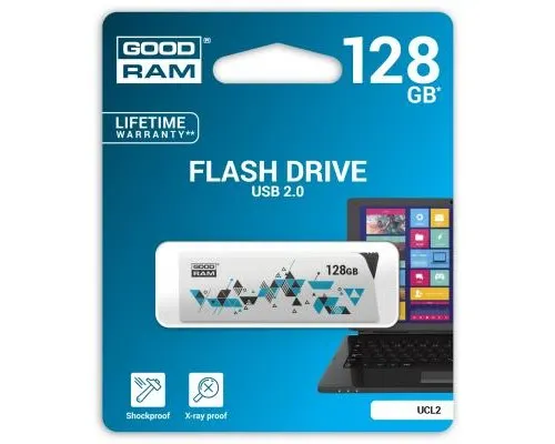 USB флеш накопитель Goodram 128GB UCL2 Click White USB 2.0 (UCL2-1280W0R11)