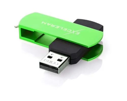 USB флеш накопитель eXceleram 64GB P2 Series Green/Black USB 2.0 (EXP2U2GRB64)