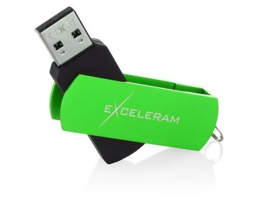 USB флеш накопитель eXceleram 64GB P2 Series Green/Black USB 2.0 (EXP2U2GRB64)