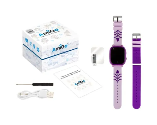 Смарт-годинник Amigo GO005 4G WIFI Kids waterproof Thermometer Purple (747019)