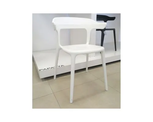 Кухонний стілець PAPATYA luna stripe, сидіння біле, верх білий (2336)