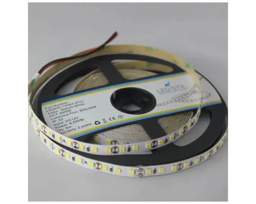Светодиодная лента LED-STIL 4000K 8,6 Вт/м 2835 120 діодів IP33 12 Вольт 800 lm нейтральне світло (LS2835-120B4-IP33)