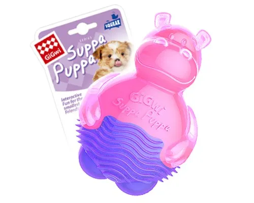 Игрушка для собак GiGwi Suppa Puppa Бегемотик с пищалкой 9 см розовый (75006)