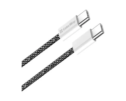 Дата кабель USB-C to USB-C 1.0m 60W 3.0А black ColorWay (CW-CBPDCC061-BK)