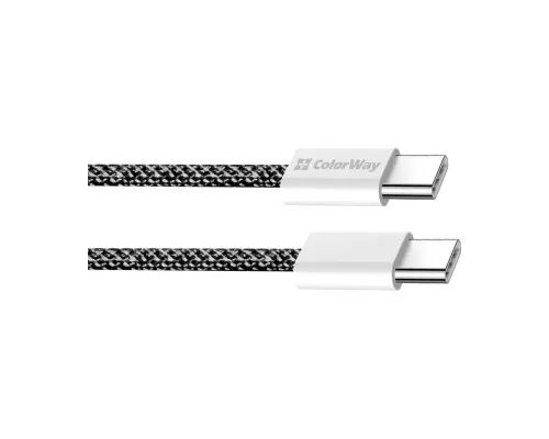 Дата кабель USB-C to USB-C 1.0m 60W 3.0А black ColorWay (CW-CBPDCC061-BK)