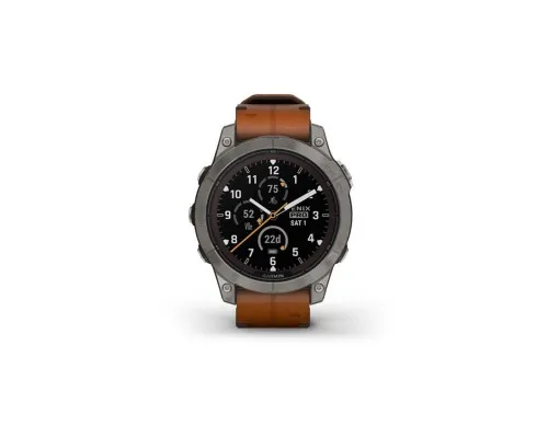 Смарт-часы Garmin fenix 7 Pro Saph Solar, Ti w/Chestnut Lthr Band, Excl, GPS (010-02777-30)