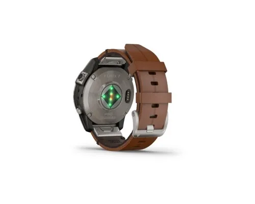 Смарт-часы Garmin fenix 7 Pro Saph Solar, Ti w/Chestnut Lthr Band, Excl, GPS (010-02777-30)